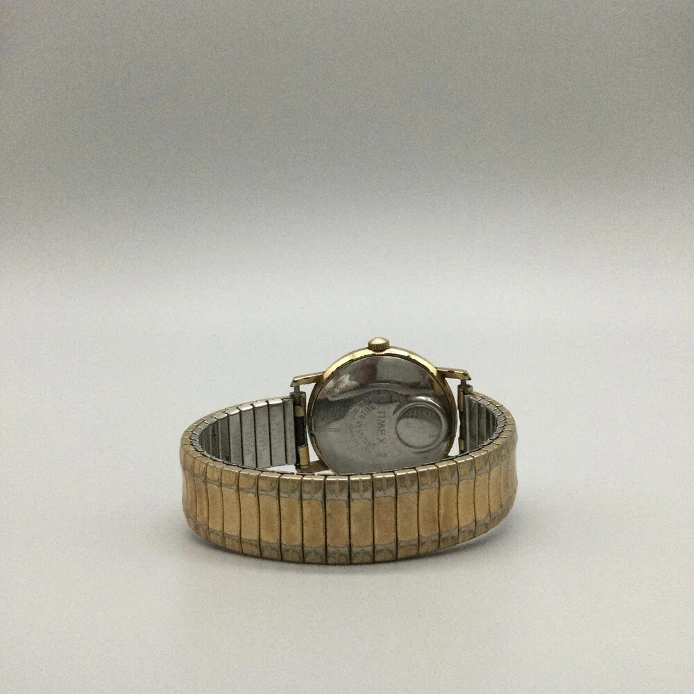 Vintage Timex Electric Mens Watch 34mm Gold Tone Band NOT RUNNING FOR PARTS